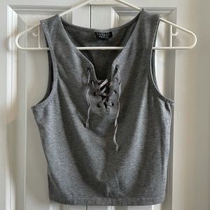 Topshop Gray Crop Top